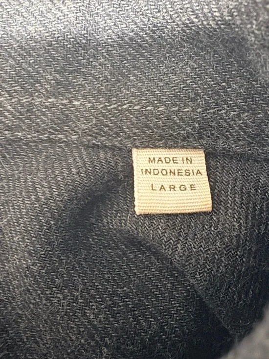 Men’s Buck Mason Dark Charcoal Brushed Cotton Button-Down Long Sleeve Shirt L - Picture 5 of 13